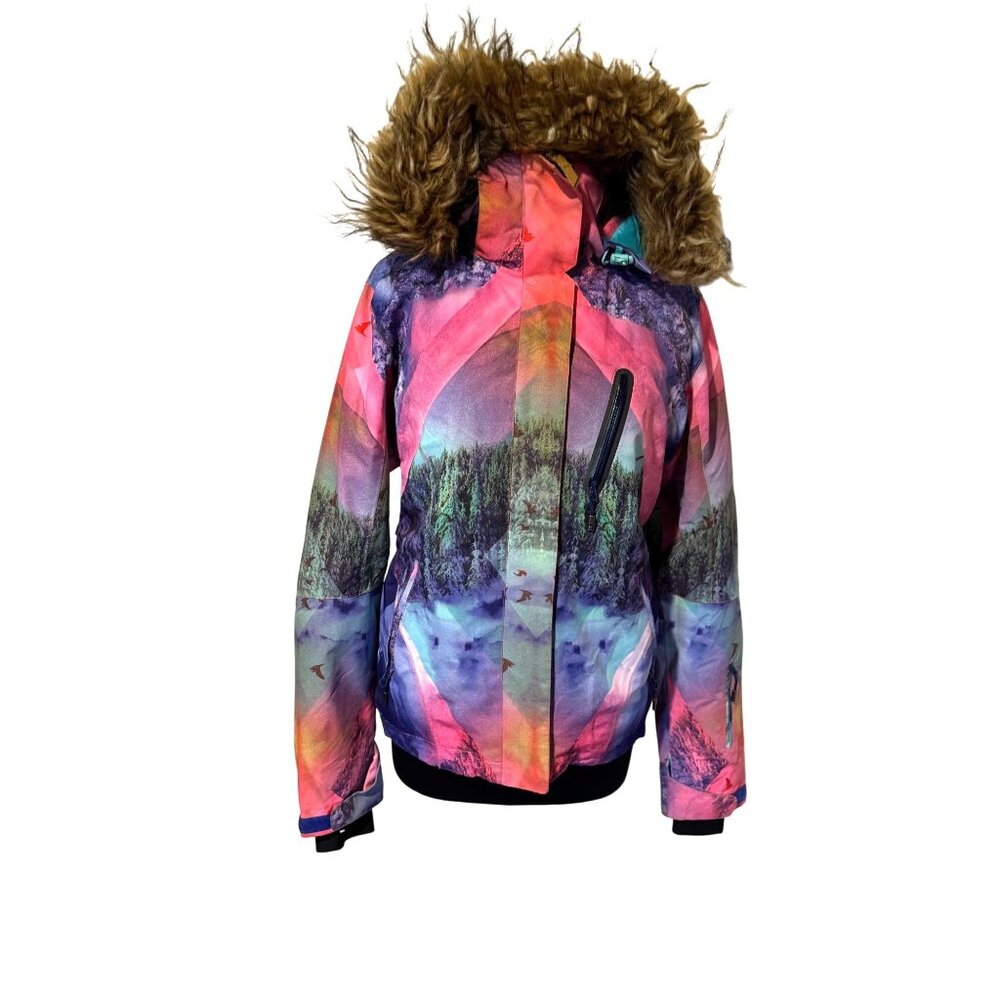 GSOU SNOW Women’s Ski Jacket – Size M – Waterproof 15K – Stunning Nature Scene